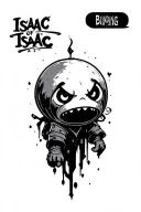 isaac from the binding of isaac in a simple design tattoo design idea