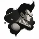 Vegeta looking at the rain tattoo design idea