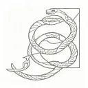 snake and dagger tattoo design idea