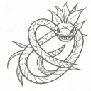 snake and dagger tattoo design idea