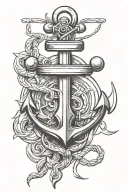 anchor and piston tattoo design idea