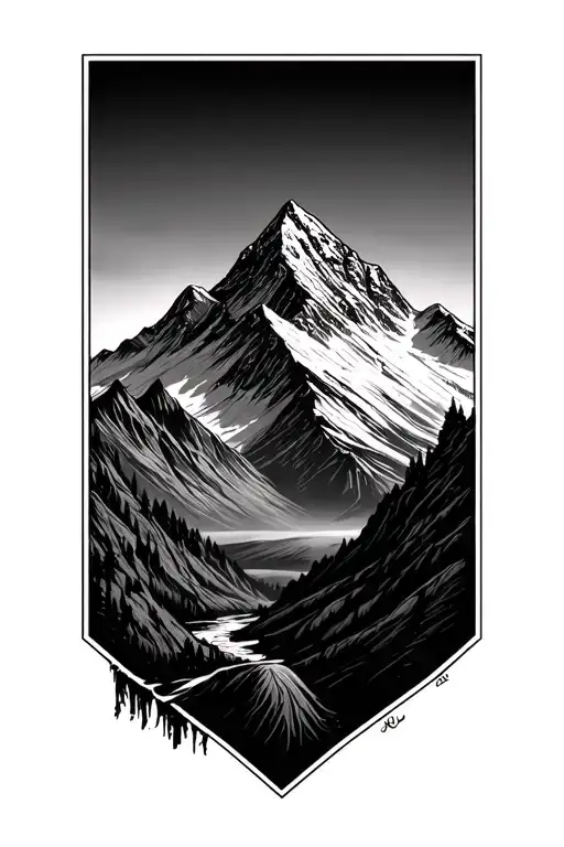 Longs Peak tattoo design idea