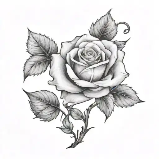 beauty an the beast rose tattoo design idea