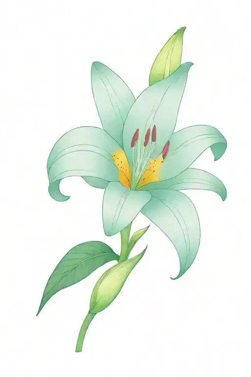 lily flower purple flower tattoo design idea