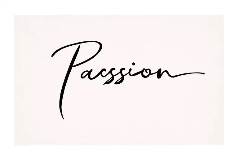 word ‘Passion' written tattoo design idea