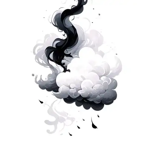 Coverup Clouds and Smoke tattoo design idea