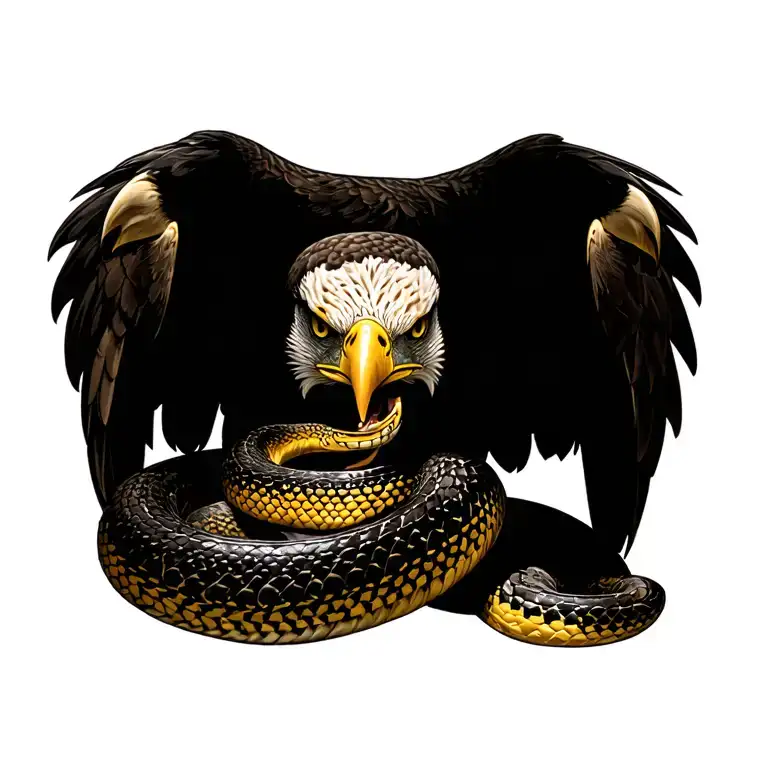 eagle eating snake Mexican tattoo design idea
