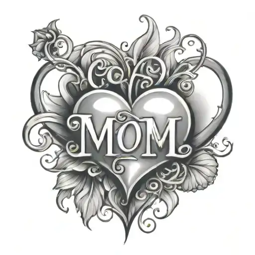 mom love heart tattoo design idea