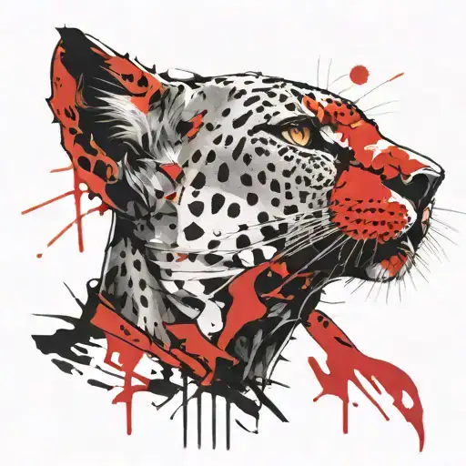 face gepard tattoo design idea