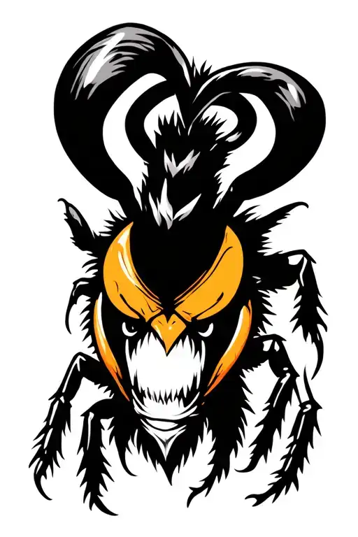 angry hornet tribal tattoo design idea