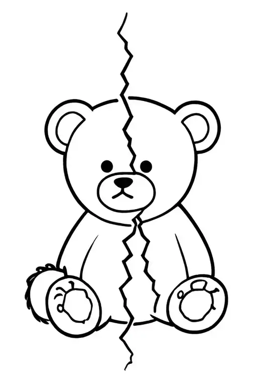 Broken Teddy Bear tattoo design idea