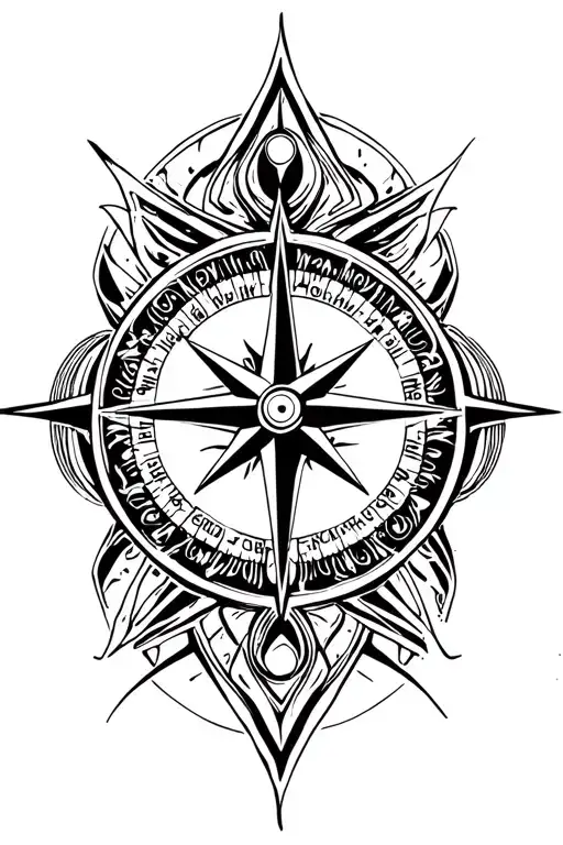 music, travel , nautical compass , concerts , love , god , family tattoo design idea