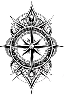 music, travel , nautical compass , concerts , love , god , family tattoo design idea