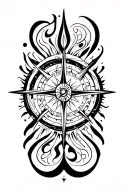 music, travel , nautical compass , concerts , love , god , family tattoo design idea