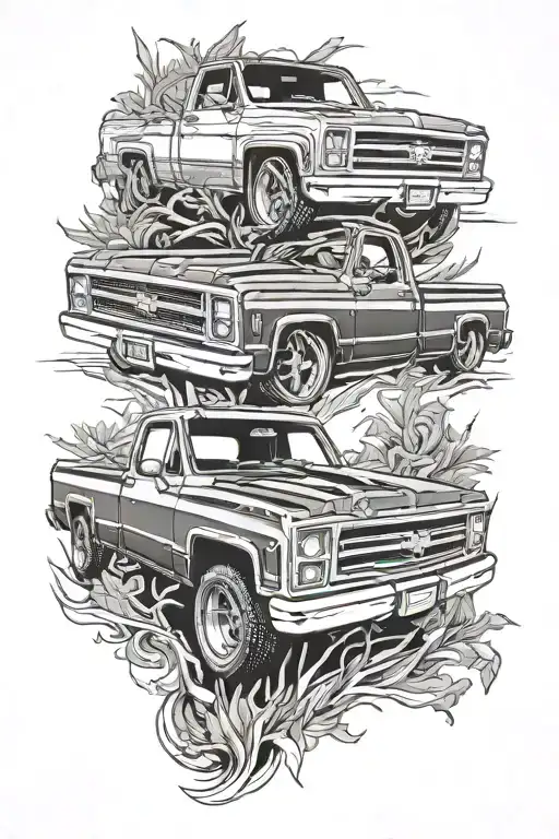c10 chevy truck tattoo design idea
