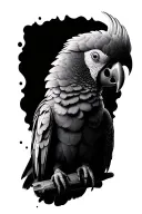 cockatoo with a pebble dropping tattoo design idea
