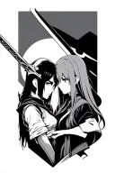 Sword Art Online themed tattoo design featuring Kirito and Asuna tattoo design idea