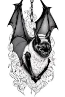 bat hanging upside tattoo design idea