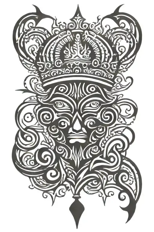 Crown and Glory tattoo design idea