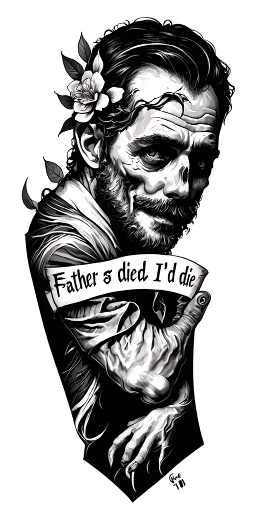make father died I'd die right arm sleeve tattoo design idea