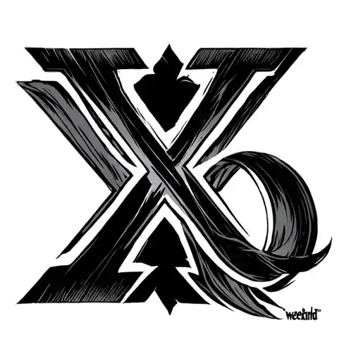 the weeknd XO logo tattoo design idea