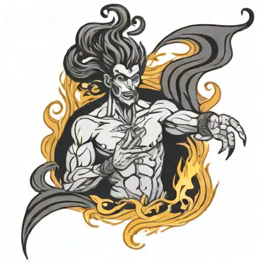 Djinn Holding An flame Made Of Smoke And Tattoo design tattoo design idea