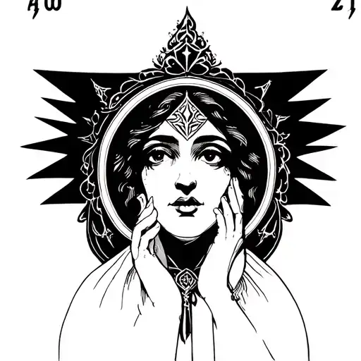 High Priestess Tarot Card tattoo design idea