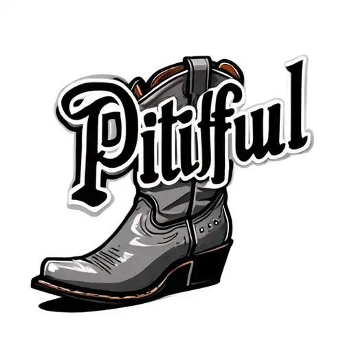 "Pitiful " Cowboy Boot tattoo design idea