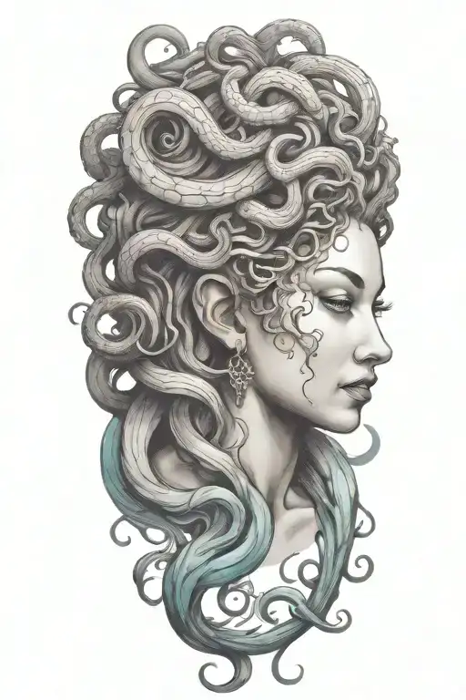 Medusa head tattoo design idea