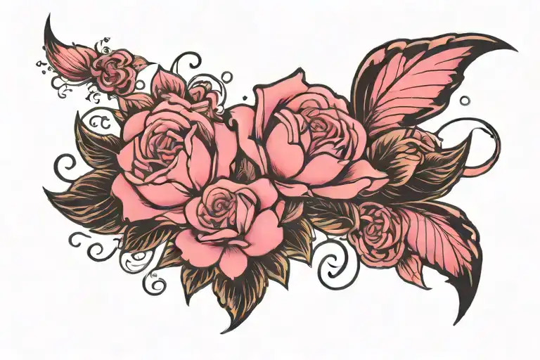 pink sky tattoo design idea