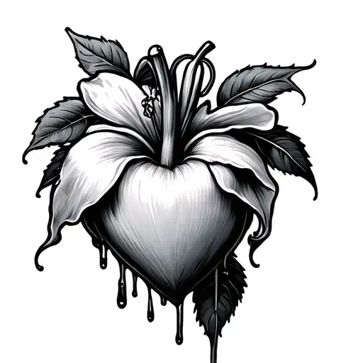 Bleeding Heart Flower tattoo design idea