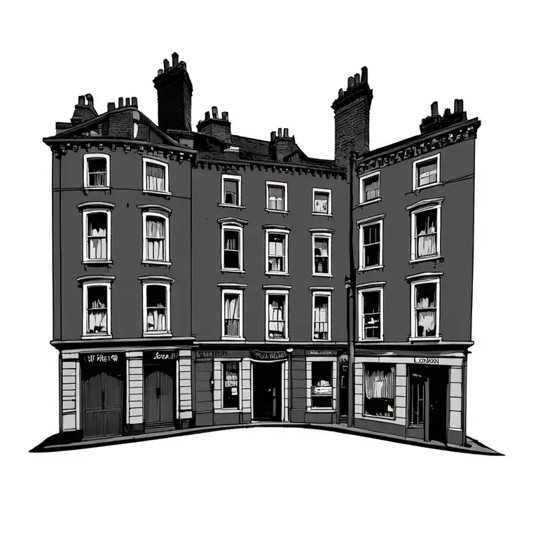 London 1800s Street corner tattoo design idea