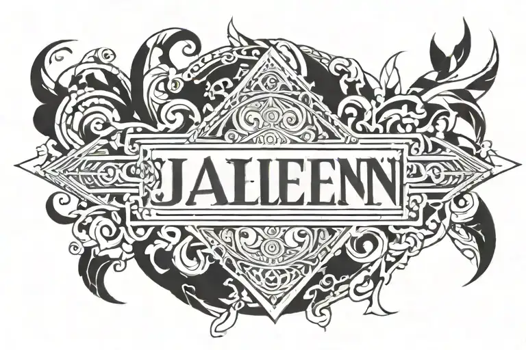 Name "Jalen" in Sigilism tramp stamp tattoo tattoo design idea