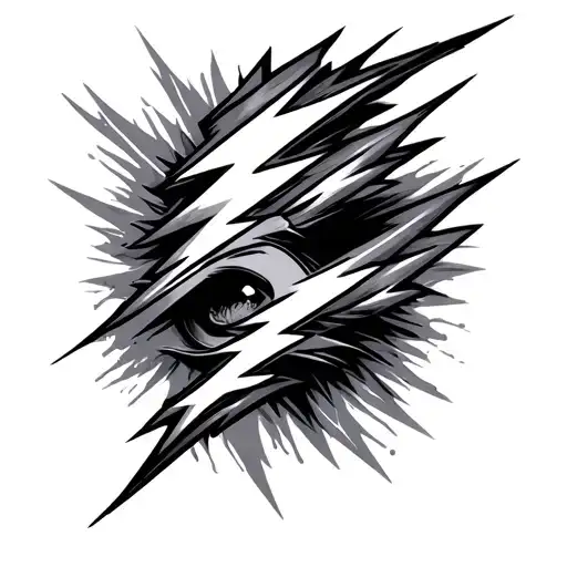 shaded lightning  tattoo design idea