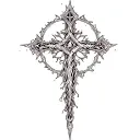 rustic cross tattoo design idea