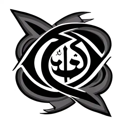 symbol of Allah and an Islamic tribal around tattoo design idea