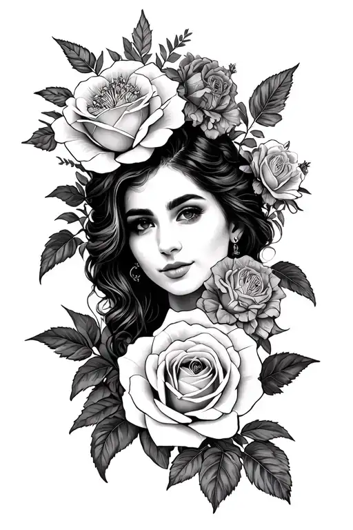 hyssop, myrrh, Lillie's, rose of Sharon, pal Holding three psychadelic tattoo design idea