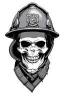 skull firefighter tattoo design idea