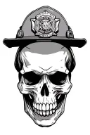 skull firefighter tattoo design idea