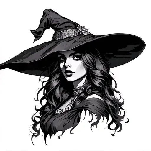 Hot Witch tattoo design idea