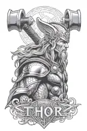 thor god tattoo design idea