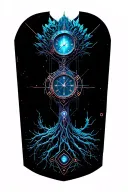 tree with time clock tattoo design idea