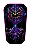 tree with time clock tattoo design idea
