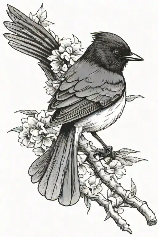 Willie Wagtail tattoo design idea