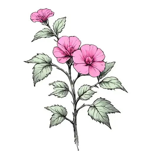 My sister and brother and I are planning to get the same tattoo, a geranium with 3 branches. As the eldest, I will have  tattoo design idea