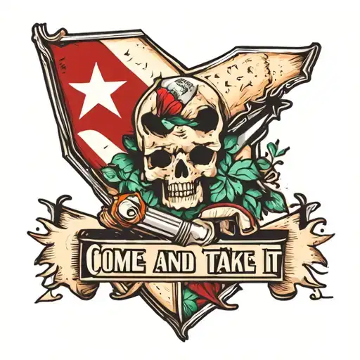 texas come and take it  tattoo design idea