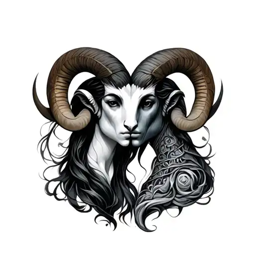 Aries And Aquarius tattoo design idea