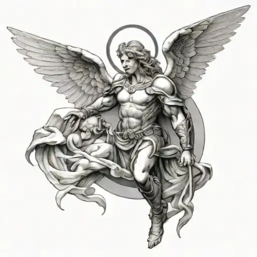 arch angel raphael tattoo design idea