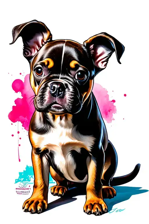 bad puppy tattoo design idea