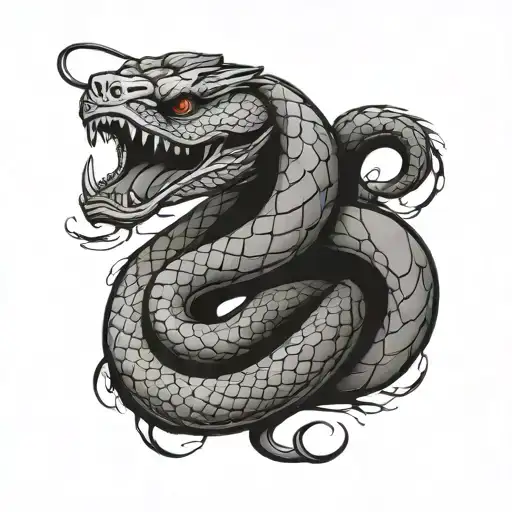 neo traditional japanese cobra tattoo design idea
